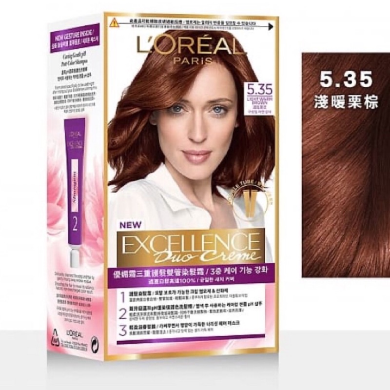 ［全新］L’Oréal 染髮劑5.35 淺暖栗棕 loreal 染髮霜