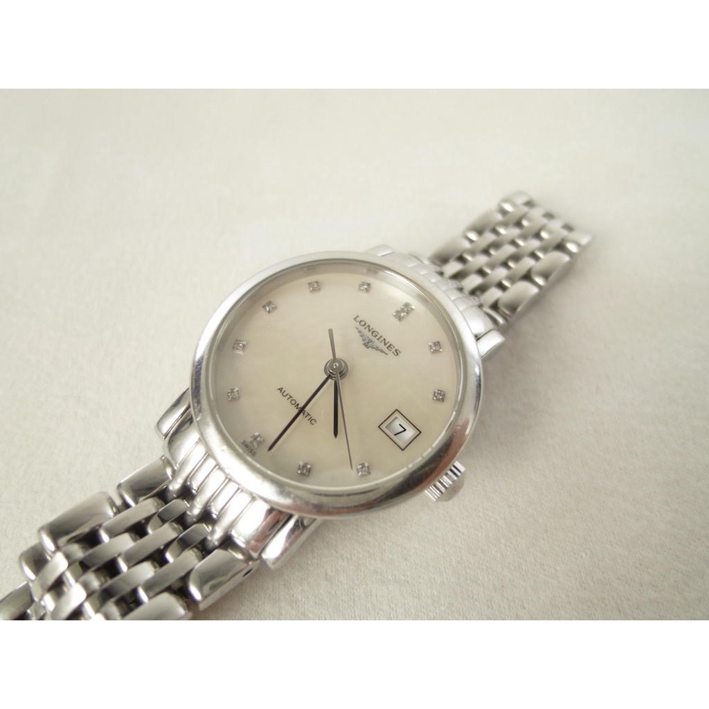 [卡貝拉精品交流] LONGINES 浪琴 女錶 鑽錶 Elegant系列 自動機械錶 25.5mm 珍珠母貝 盒單齊全