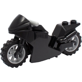 【台中翔智積木】LEGO 樂高 Motorcycle 黑色 重型機車 摩托車 (灰輪框)