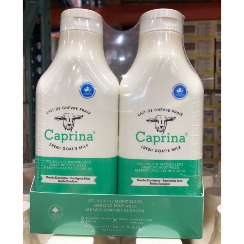 Costco代購CAPRINA 加拿大進口羊奶沐浴乳 尤加利薄荷500ML*2入
