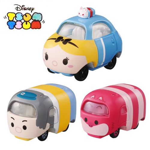 TSUM TSUM 魔境夢遊 愛麗絲 瘋帽 咧嘴貓 魔鏡夢遊 疊疊樂 3款 多美小汽車 TOMICA TOMY