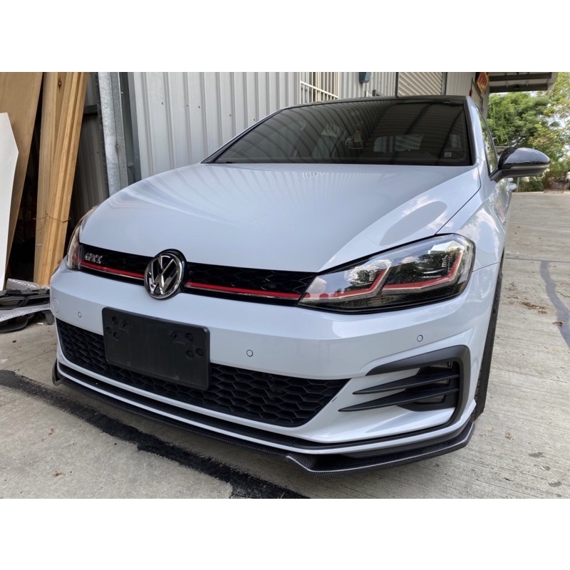 [無限碳纖] GTI 7代 7.5代 正碳纖維前下巴 抽真空 正卡夢實體店面 各式汽車空力套件 GOLF 另有 gti8