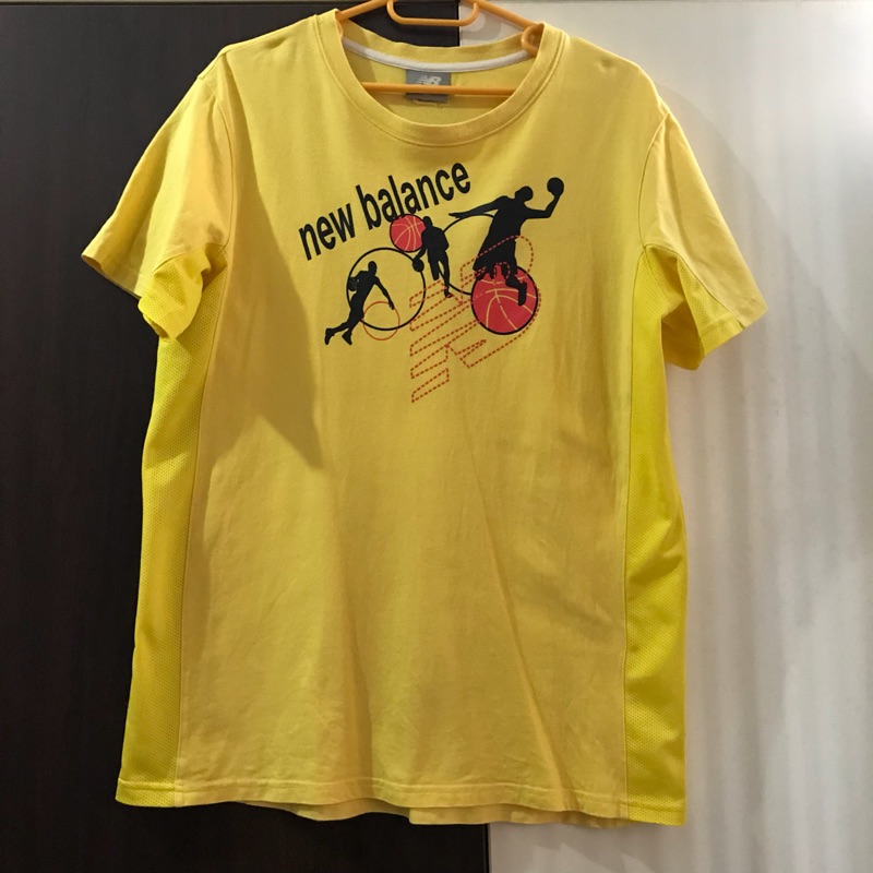 New balance 大童衣 170公分 二手 黃色 運動T恤 短袖