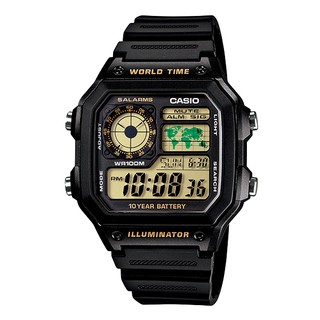 【CASIO】卡西歐 10年電力電子錶款AE-1200WH-1B防水100米 宏崑時計 台灣卡西歐保固一年