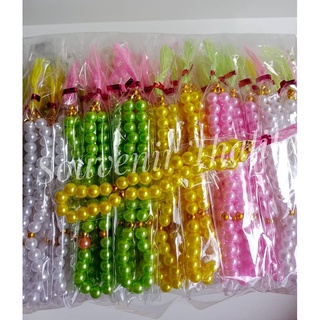 珍珠 Tasbih 紀念品 33 塑膠包裝免費靜音賀卡結婚禮物紀念品
