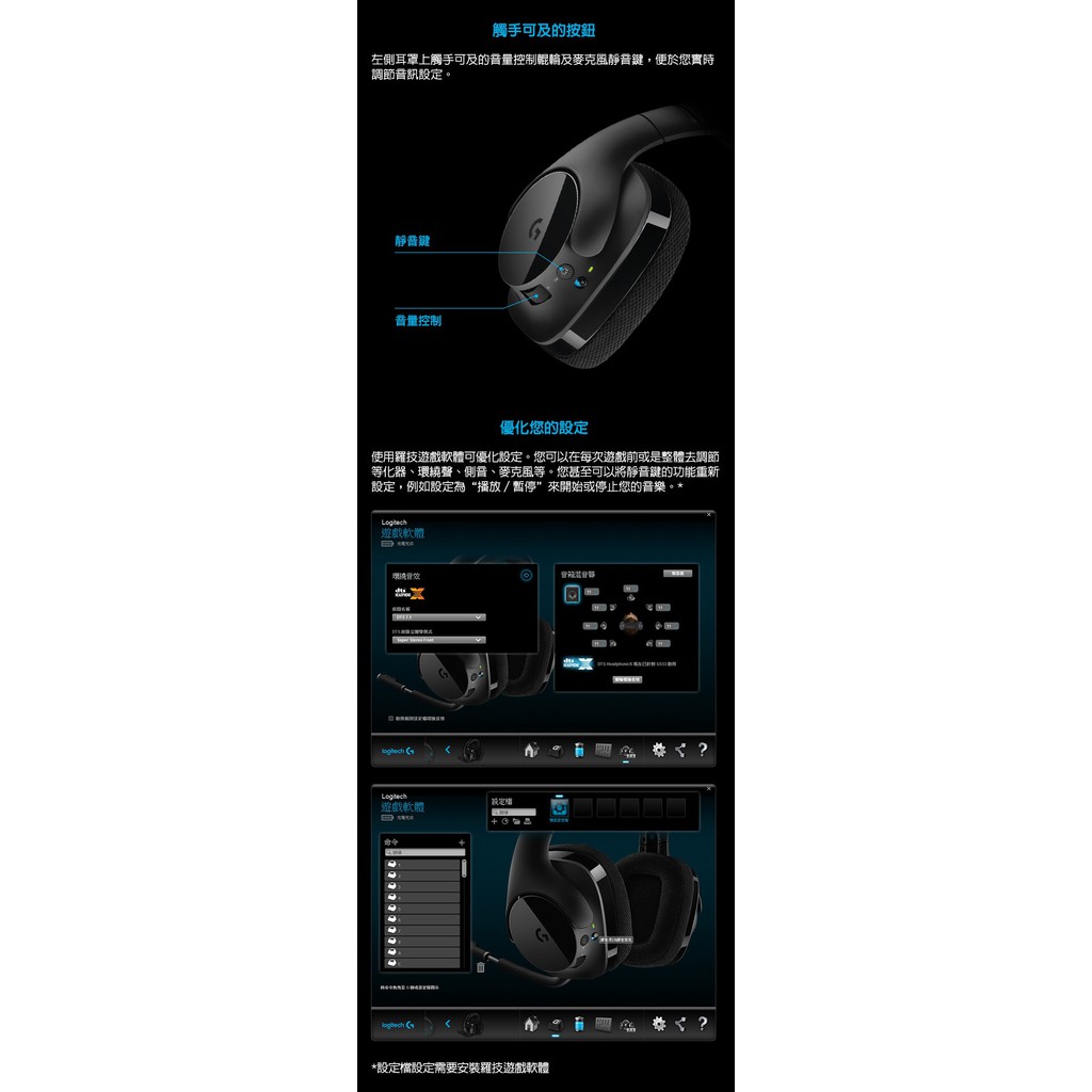 現貨熱銷 Logitech 羅技g533 7 1環繞音效遊戲耳機麥克風usb 耳麥頭戴式耳罩式 蝦皮購物