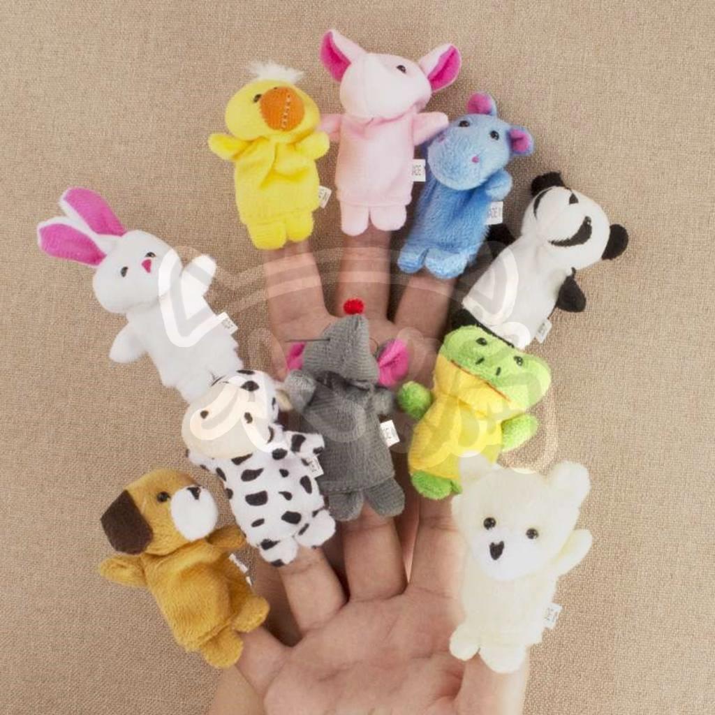 小編精選｜10隻裝兒童寶寶安撫手指玩偶毛絨玩具手偶娃娃動物寶寶手套指偶