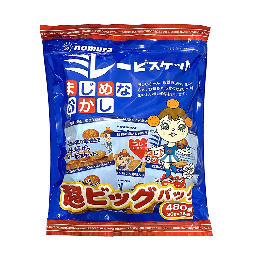 日本 野村煎豆加工店 超級Big 超大包家庭號 原味 美樂餅乾 美樂小圓餅 小圓餅