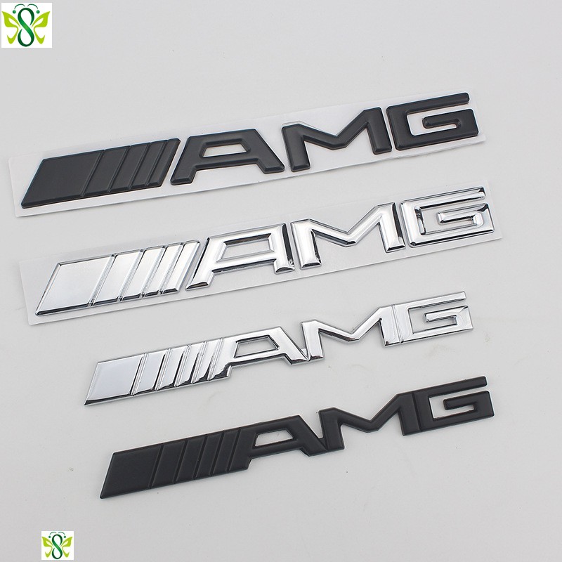 AMG字母標Benz尾標貼logo 金屬電鍍車標貼 賓士E級C級S級GLK級 銀色黑色 W246 W212 W213