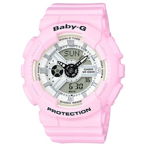 【CASIO】BABY-G 海洋沙灘粉嫩色彩系列雙顯錶-粉(BA-110BE-4A)正版宏崑公司貨