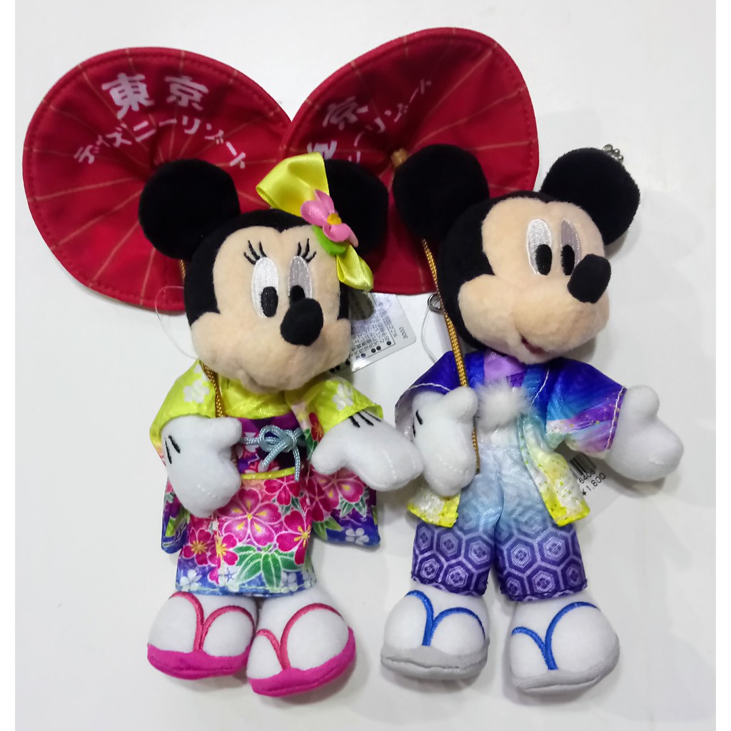 東京迪士尼樂園 和服 雨傘 米奇 米妮 娃娃玩偶別針吊飾 … 全新，現貨，僅一組。… 3單大