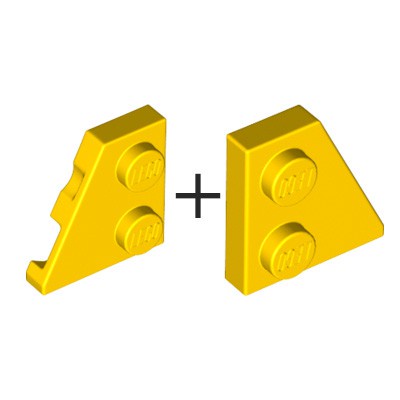 LEGO 樂高 零件 24299+24307 黃色 斜切機翼薄板 Plate 2x2 6132609 6132201