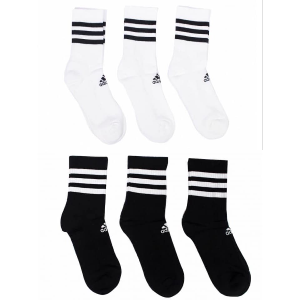 【SPORT STYLE】ADIDAS 襪子 運動長襪 長筒襪 透氣 三雙一組 黑 DZ9347 白 DZ9346