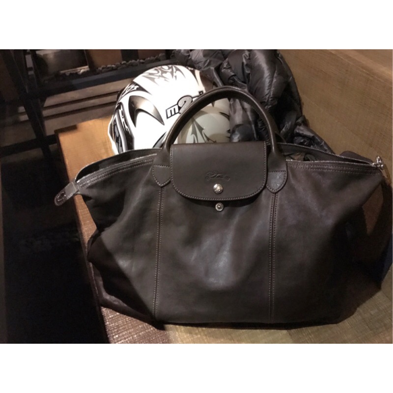 真品 Longchamp 小羊皮包 L