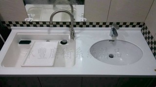 承豐~人造石洗衣槽 訂製/固定式/活動式/防水浴櫃/洗手檯/雙槽洗衣槽/寵物美容槽/配合依現場尺寸