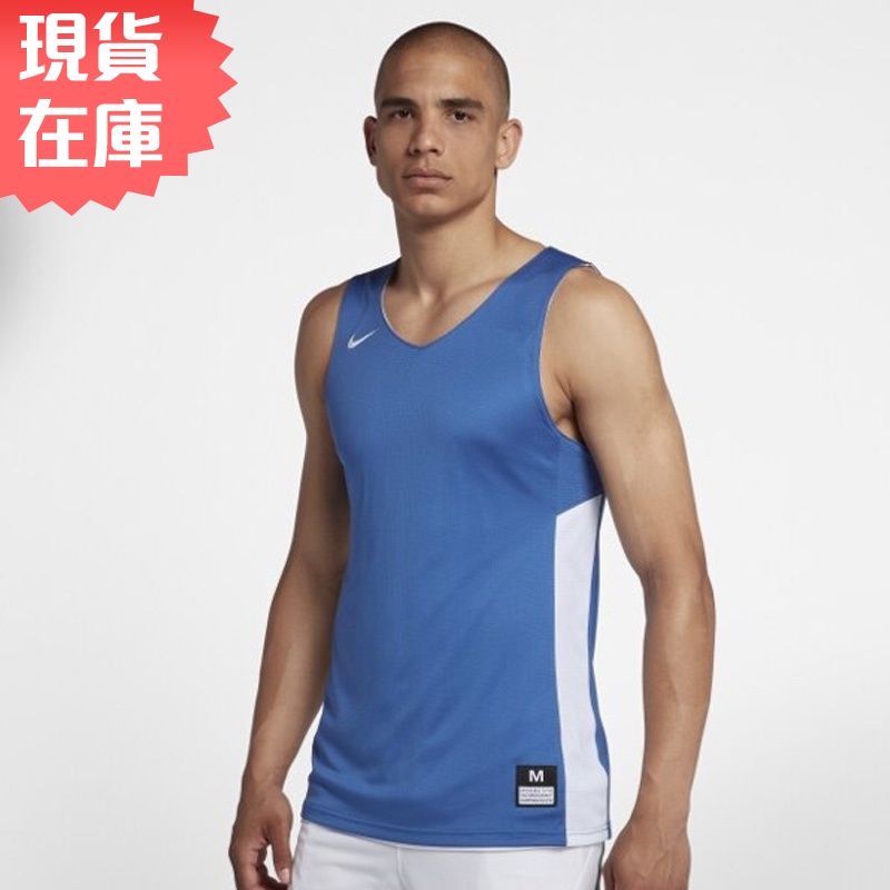 NIKE 男裝 球衣 背心 籃球 休閒 透氣 雙面穿 針織 藍 白【運動世界】867766-494