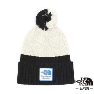 【美國 The North Face】Heritage Pom 輕量針織透氣保暖毛線帽 55KI-LQ6 黑/復古白色