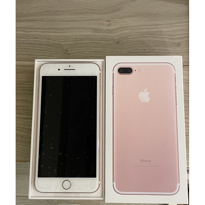 ［二手現貨］女用機iPhone 7 plus玫瑰金128G附原廠紙盒全新充電耳機線