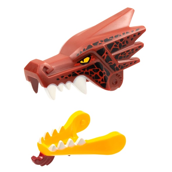 【小荳樂高】LEGO 深紅色/亮淡橘色 忍者系列 龍頭 上下一組 Dragon Head (Ninjago) 71753