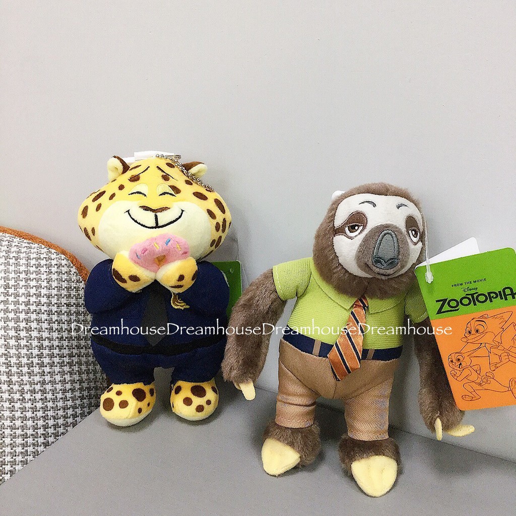 東京迪士尼 動物方城市 樹懶 豹警官 獵豹 洪金豹 絨毛 吊飾娃娃