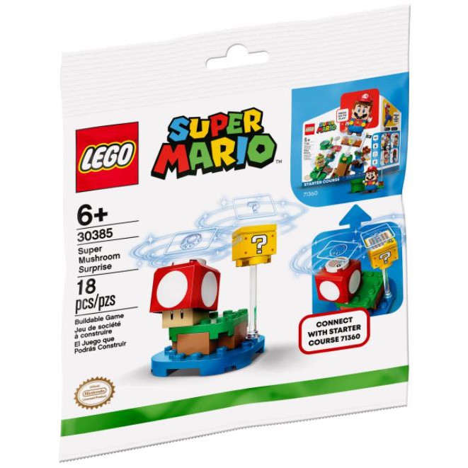 ［想樂］『小包』全新 樂高 Lego 30385 Mario 瑪利歐 超級蘑菇磚塊組 Super Mushroom Surprise Expansion