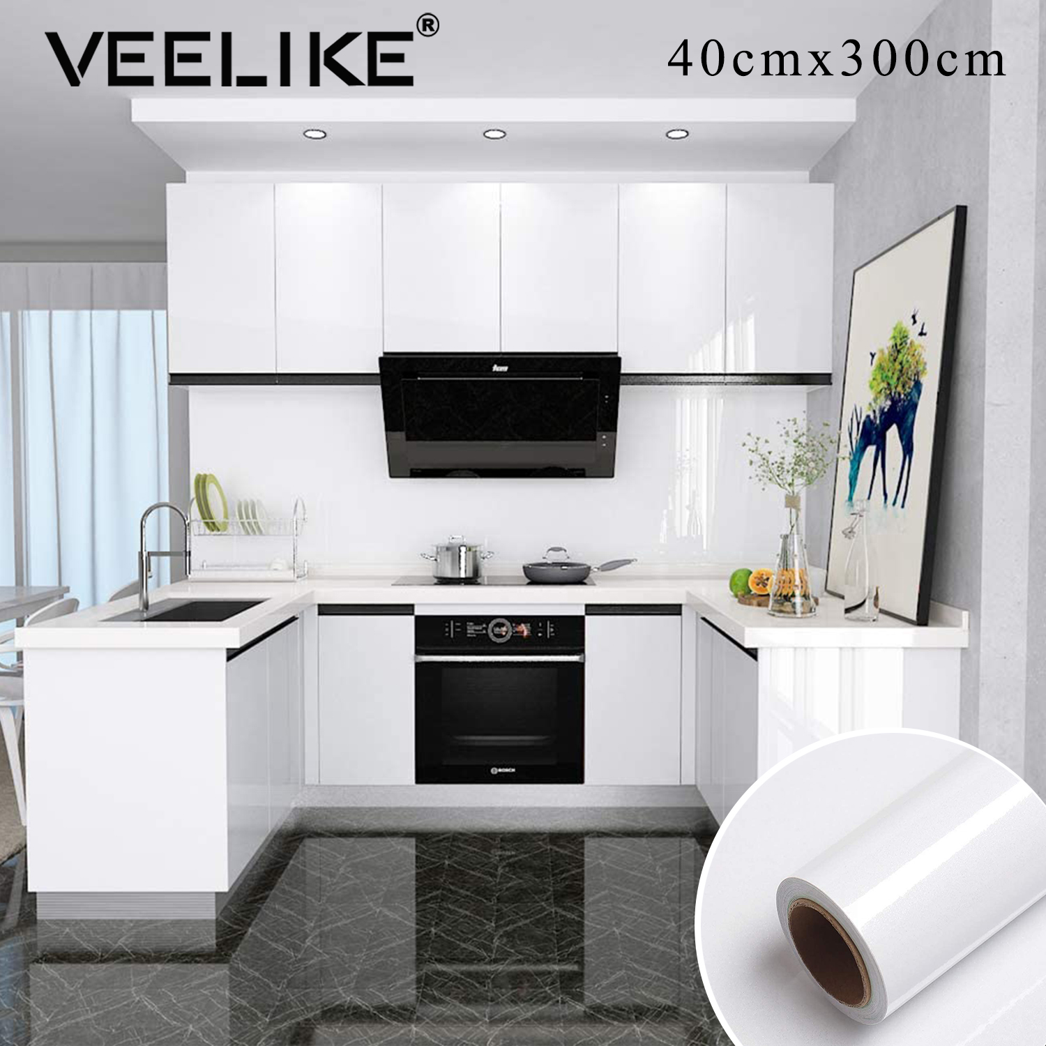 現貨熱銷 40 300公分多色高光diy自黏壁貼北歐風臥室牆紙家私家具櫥櫃牆面翻新貼防水撕開即貼免加工不留膠壁紙