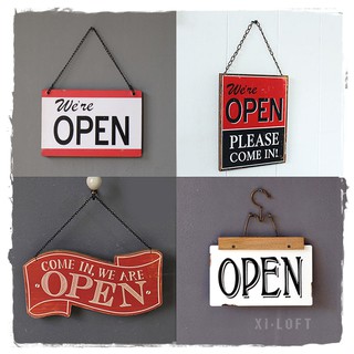 營業牌 open/closed/welcome 雙面美式復古木做舊門牌 門牌製作 門牌客製化標示牌 指示牌 告示牌 招牌
