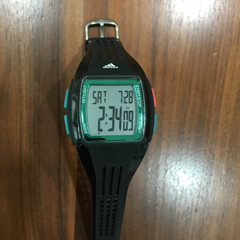 Adidas 愛迪達電子錶 ADP3231 黑綠色 自售