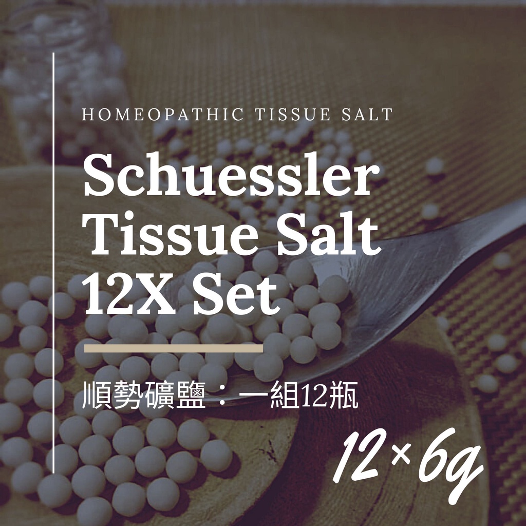 順勢十二組織鹽／礦鹽 Set【礦鹽組合 12X】Schuessler Tissue Salt 6克 12入 順勢糖球