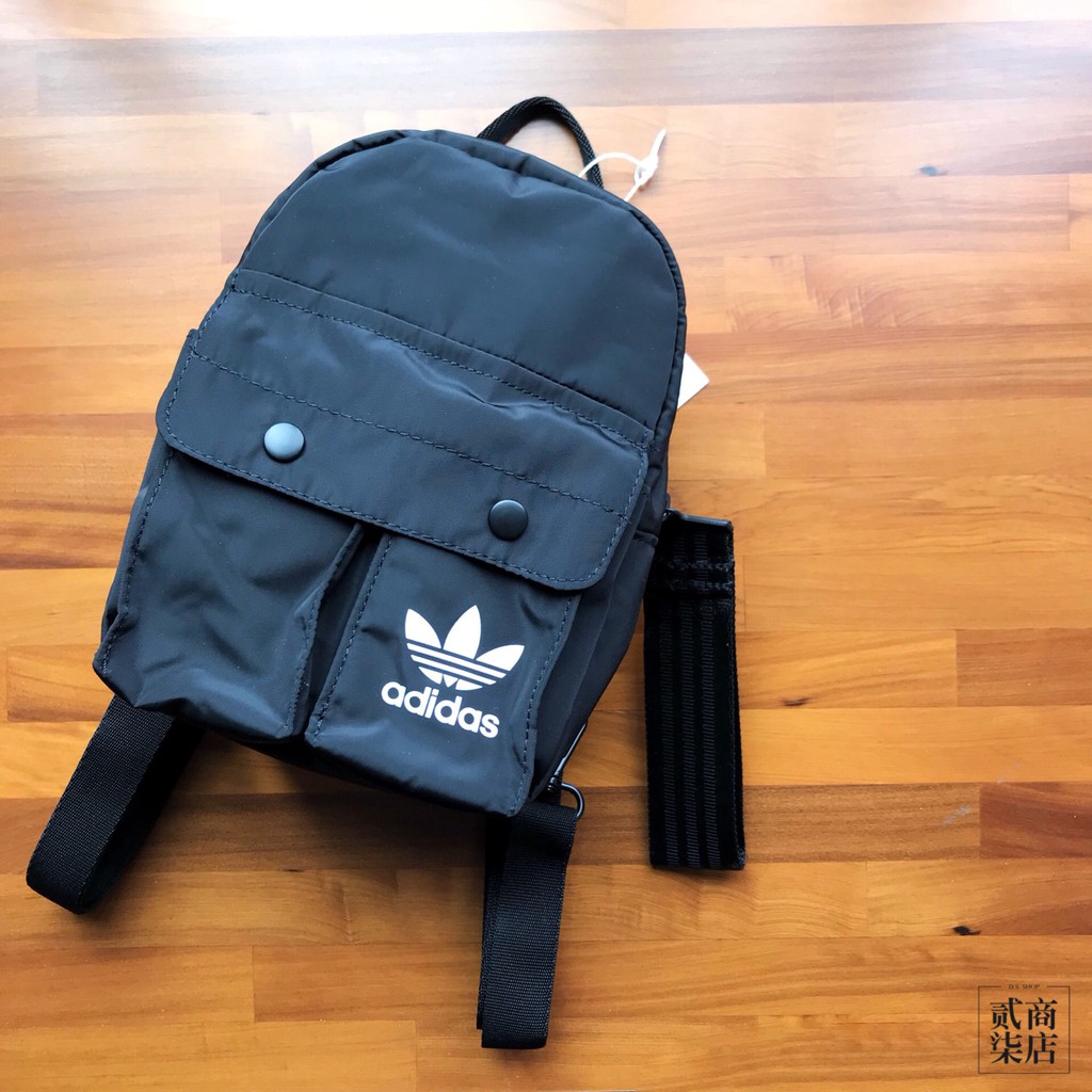 (貳柒商店) adidas Classic Mini Backpack 黑色 後背包 迷你 尼龍 三葉草 DV0209