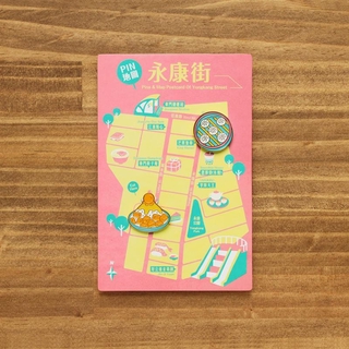 【MIIN GIFT】《PIN地圖-永康街》徽章與明信片組 TAAZE讀冊生活網路書店