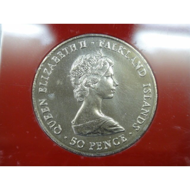 ☆孟宏館☆ 女王伊麗莎白二世英國女王 1982年英屬福克蘭群島紀念幣~241