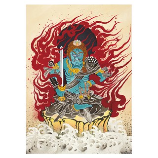 不動明王冥王紋身實木畫實木框掛畫紋身店家居辦公室墻壁掛畫 蝦皮購物