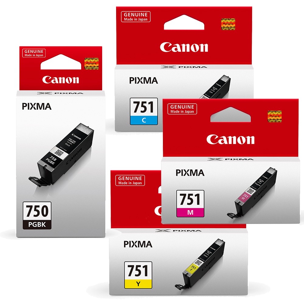 Canon PGI-750BK+CLI-751C/M/Y 原廠墨水匣組合(1黑3彩) 現貨 廠商直送
