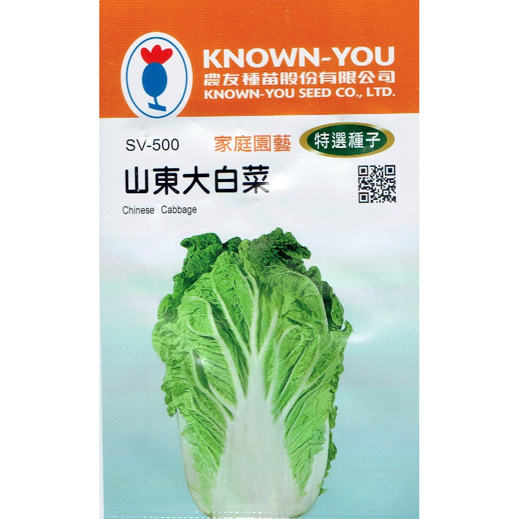尋花趣 山東大白菜(Chinese Cabbage) sv-500 【蔬菜種子】每包約150粒 農友種苗特選種子