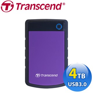 《只有一天★限時狂降》創見 Transcend H3P 4TB 4T USB3.1 2.5吋行動硬碟 軍規防震