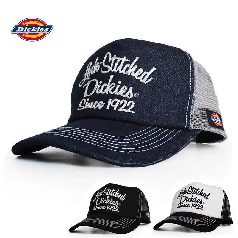 日本 DICKIES LOGO 電繡 字體 網帽 老帽 帽子 卡車帽 黑白