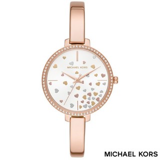 MICHAEL KORS 水鑽彩色愛心玫瑰金手環錶 MK3978 36mm 公司貨保固2年