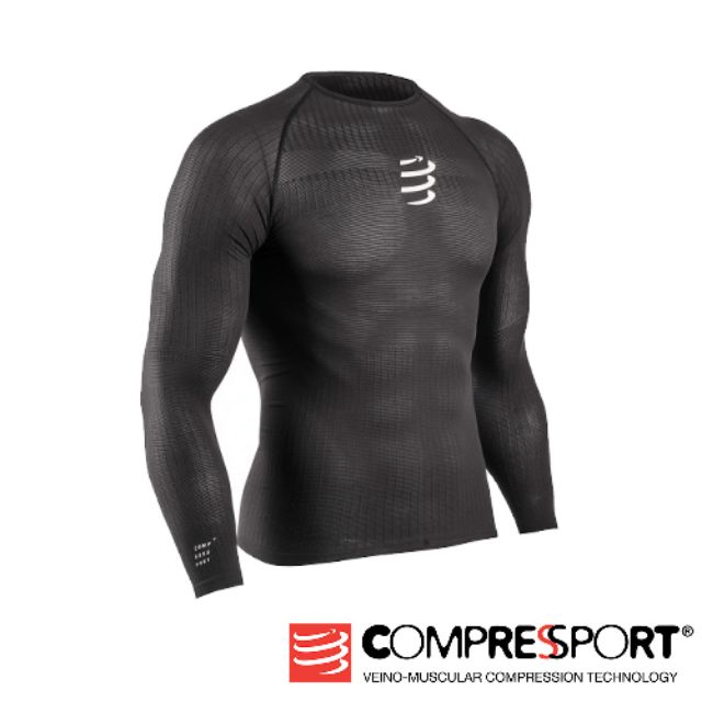 瑞士 COMPRESSPORT 超輕量50G長袖機能衣 黑