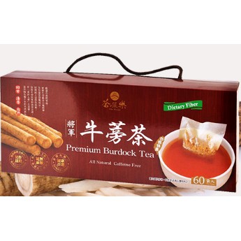 茶屋樂將軍牛蒡茶禮盒5gx60包沖泡即飲牛蒡茶包臺南將軍區新鮮牛蒡無咖啡因不添加糖無人工香料好市多