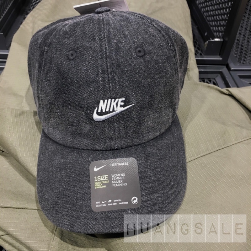 Nike 水洗老帽 牛仔布 黑色 CI3481-010 刺繡老帽