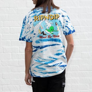 RIPNDIP HANG 10 TEE 渲染 藍色 短袖T恤 中指貓 台灣總代理-ALL