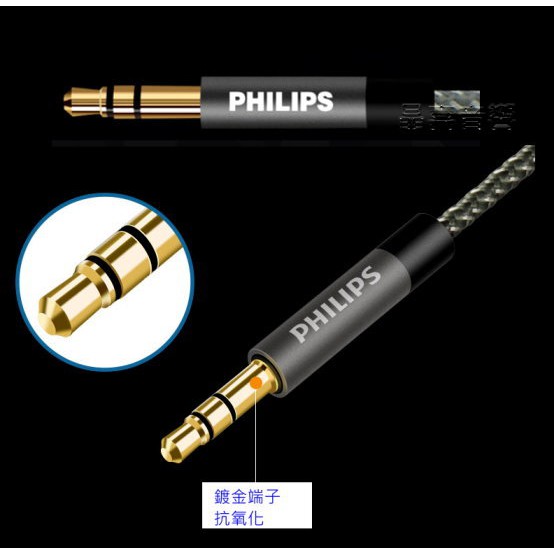 晶喜音響 PHILIPS 飛利浦 3.5mm訊號線 高品質無氧銅 耳機訊號線 手機 平板 電腦接音響  現貨