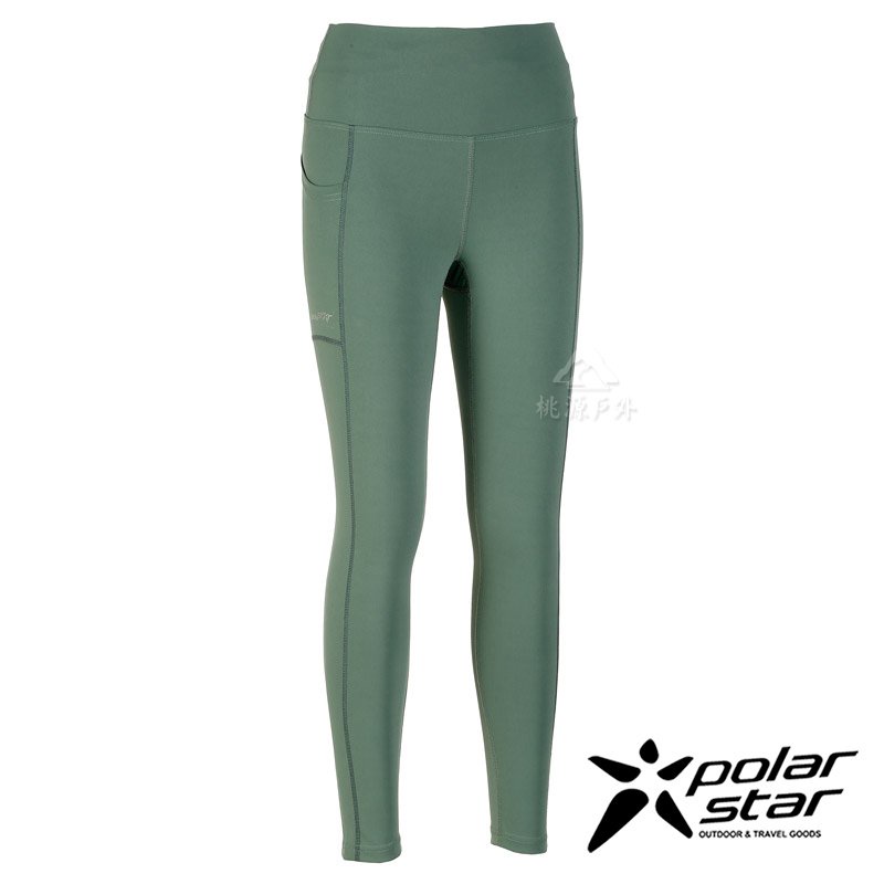 【PolarStar】女 排汗合身運動長褲『綠』P21432