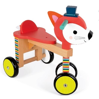 【法國 Janod】J08010 經典設計木玩 寶寶小狐滑車 學步車