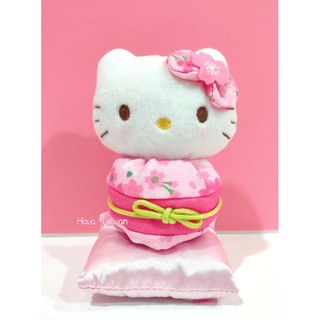 Hello Kitty 櫻花 和服 坐墊 不倒翁造型 絨毛 玩偶 娃娃 擺飾-0
