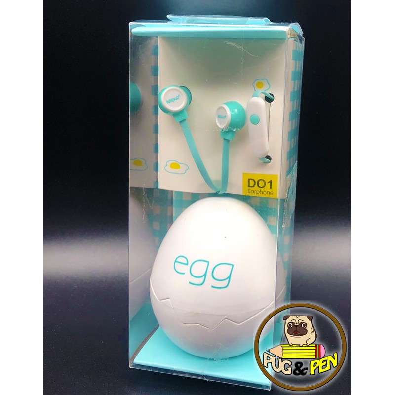 【巴筆小舖】現貨 EGG 耳機 運動 蛋殼 造型 入耳式 D01 水藍色 全新 未拆 高級 頂級 盒裝 時尚 耳道式