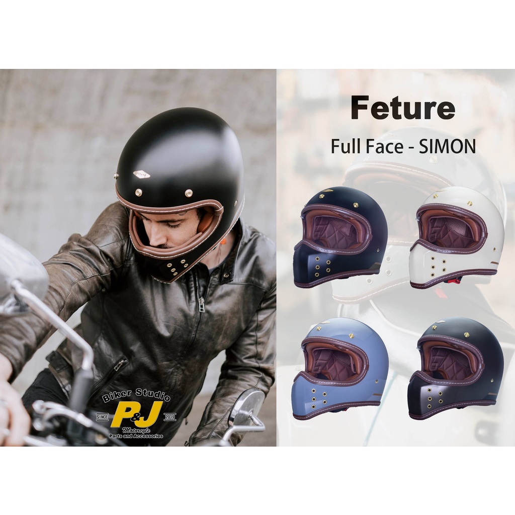 貝斯特安全屋 免運優惠 (現貨)  Feture helmet SIMON 系列 內置鏡片復古 山車帽 全色系