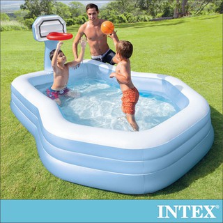 【INTEX】灌籃高手大型充氣泳池/泳池/戲水池 257x188x135x34cm(790L)適3歲以上 (57183)