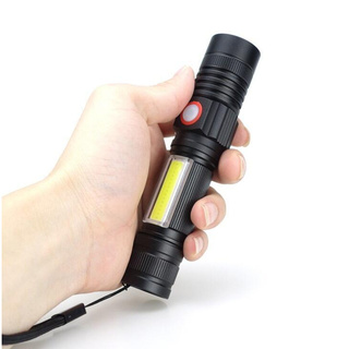 新世代 P50燈珠+COB手電筒 輕巧 USB充電 伸縮變焦 P50手電筒 秒殺 L2手電筒